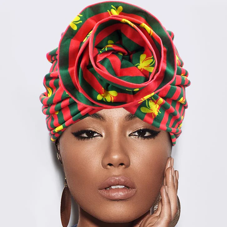 12PCS - Striped Bumble Bee Printed Turban Hats
