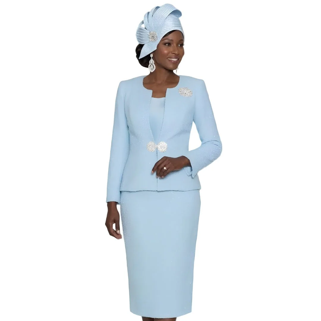 2-Piece Skirt Suit with Rhinestone Accents Lily & Taylor