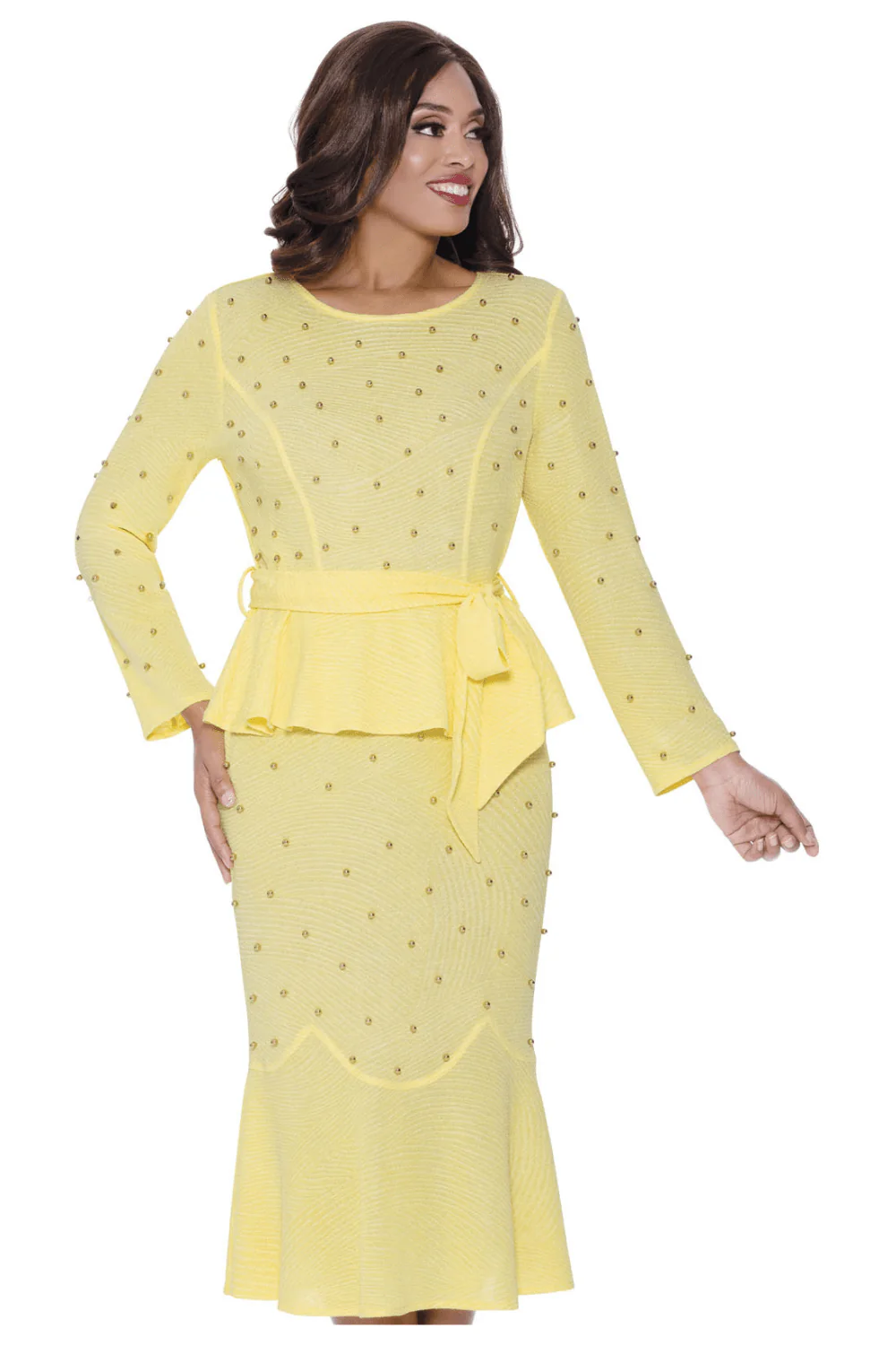 2pc Church Suit With Golden Pearls SL600452
