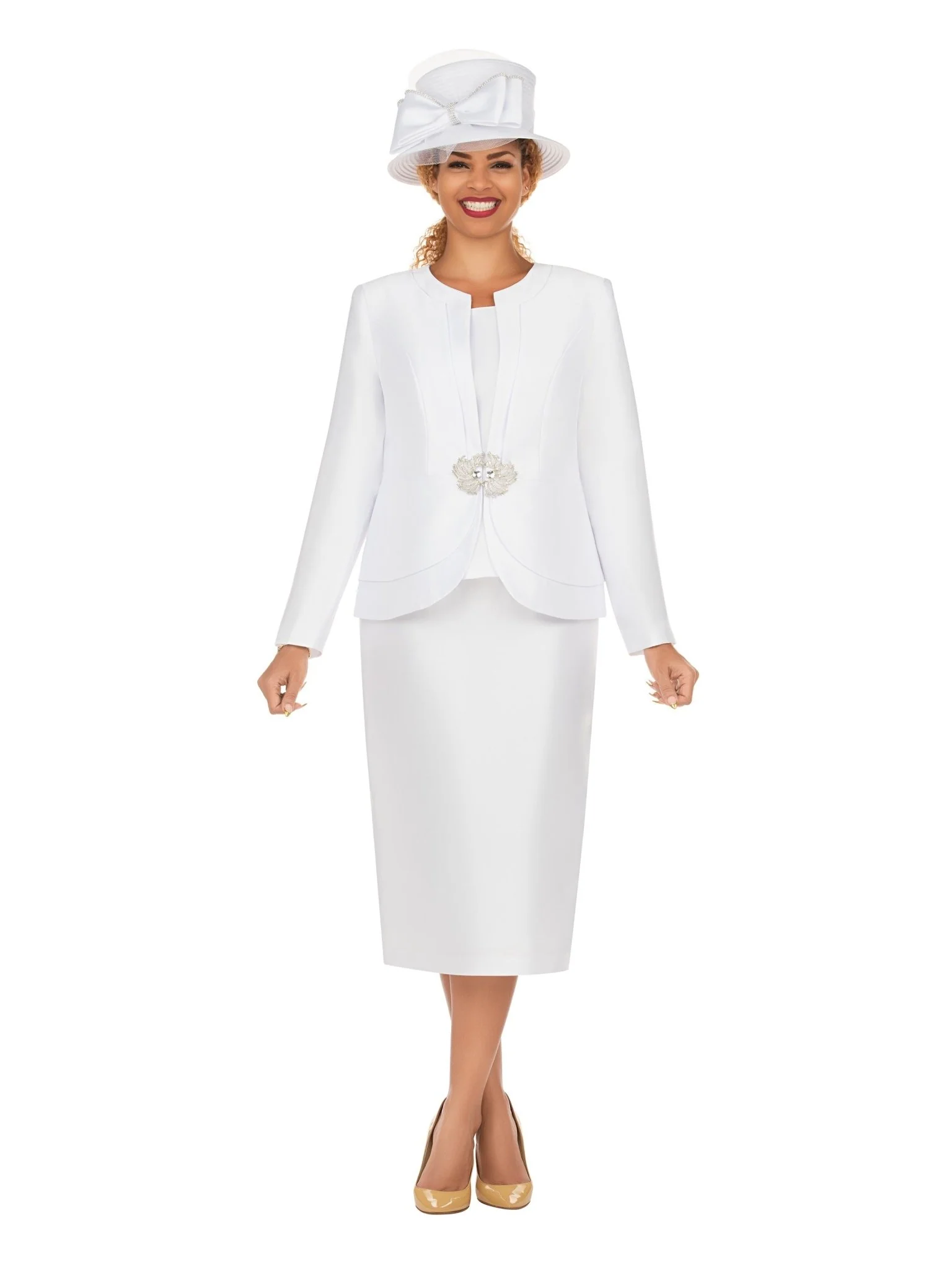 3pc Silky Twl Skt Suit w/ Layered Designs-Plus