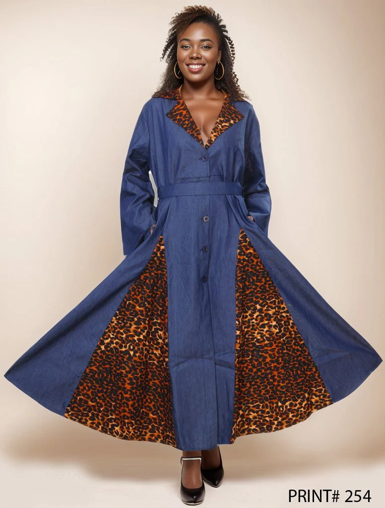7752- Pop Of Color Denim Dress - Image 2