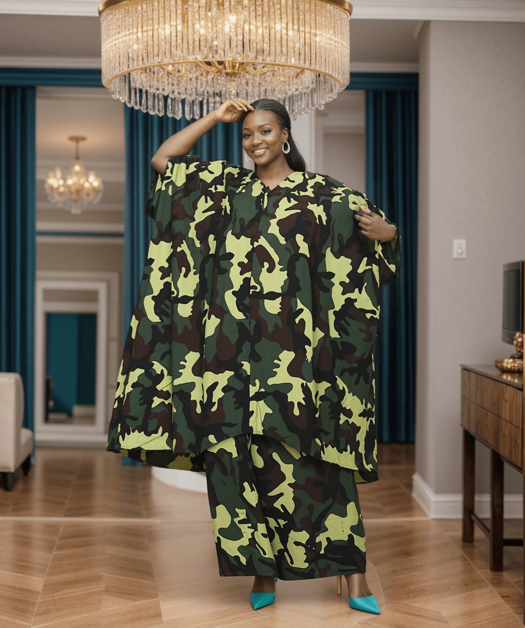 7912 - Camouflage Print Gorgeous 2pc Pant Set