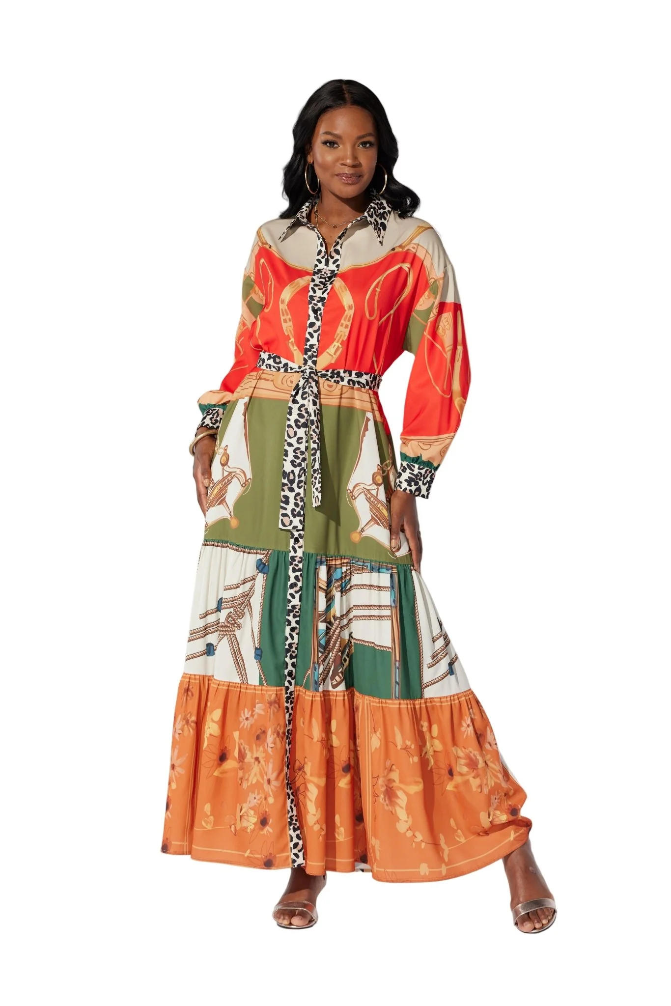 A Mix of Prints Maxi Shirtdress by Studio EY