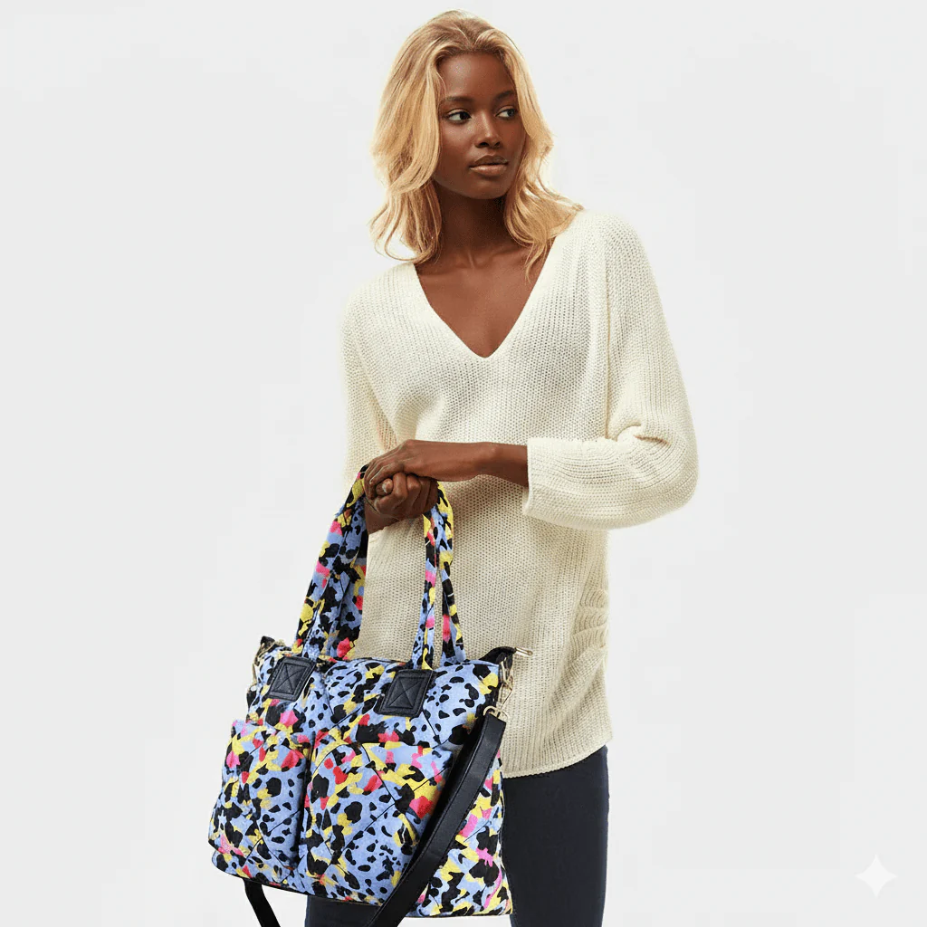 Animal Print Puffer Tote Bag - Image 2