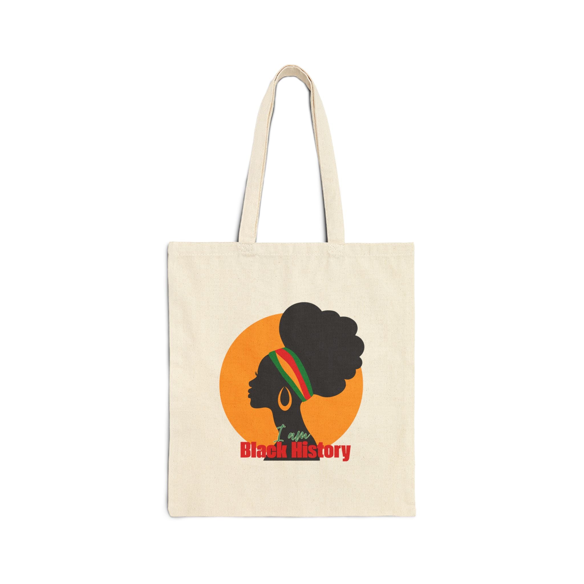 Black History Afro Silhouette Cotton Tote — Heritage Canvas Bag - Image 4