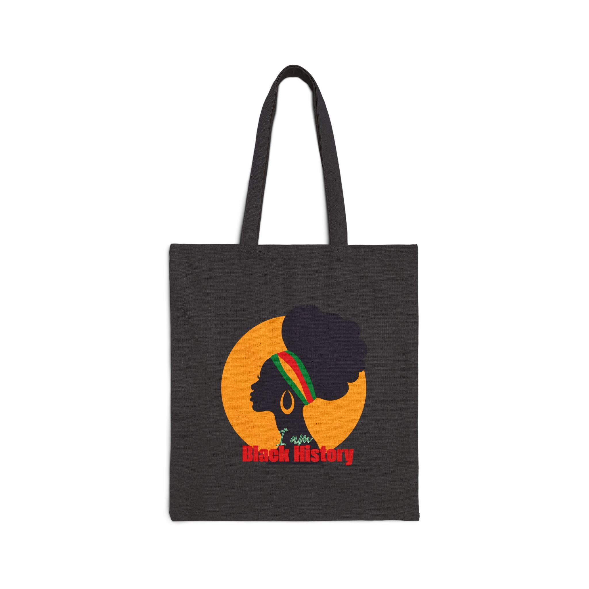Black History Afro Silhouette Cotton Tote — Heritage Canvas Bag - Image 5