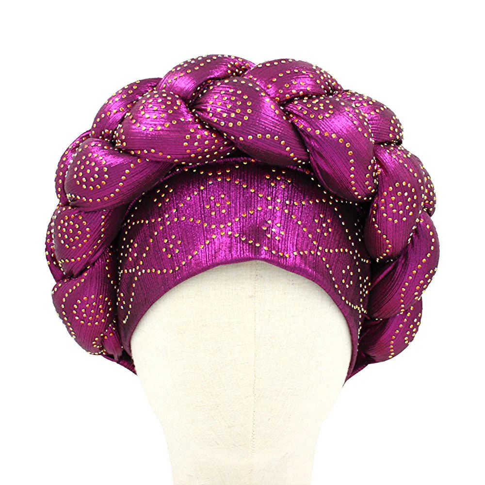 Bling Studded Braided Turban Hat - Image 14