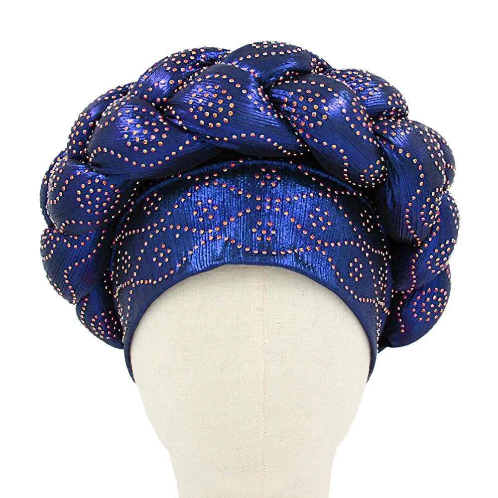Bling Studded Braided Turban Hat - Image 7