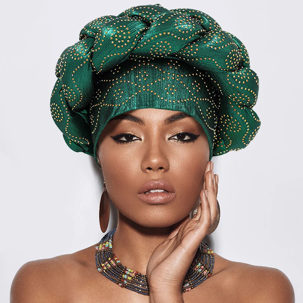 Bling Studded Braided Turban Hat - Image 9