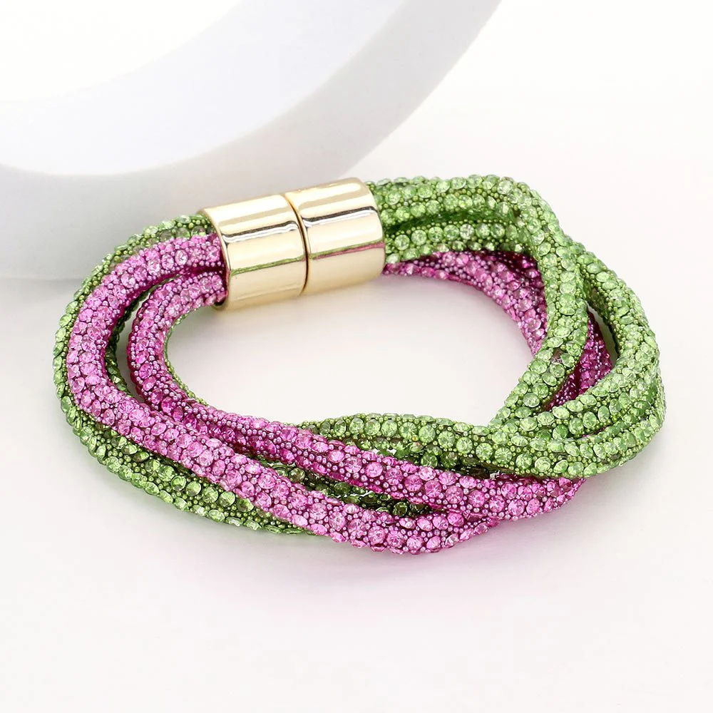 Bling Twisted Layered Magnetic Bracelet - Image 2