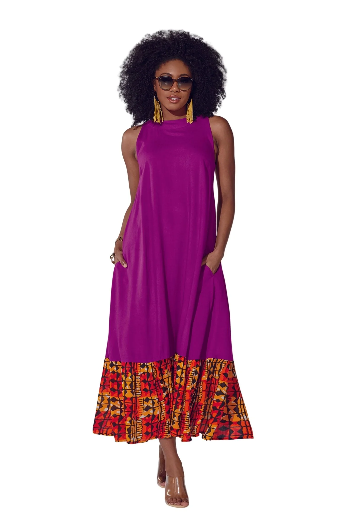 Border-Print Maxi Dress by Studio EY