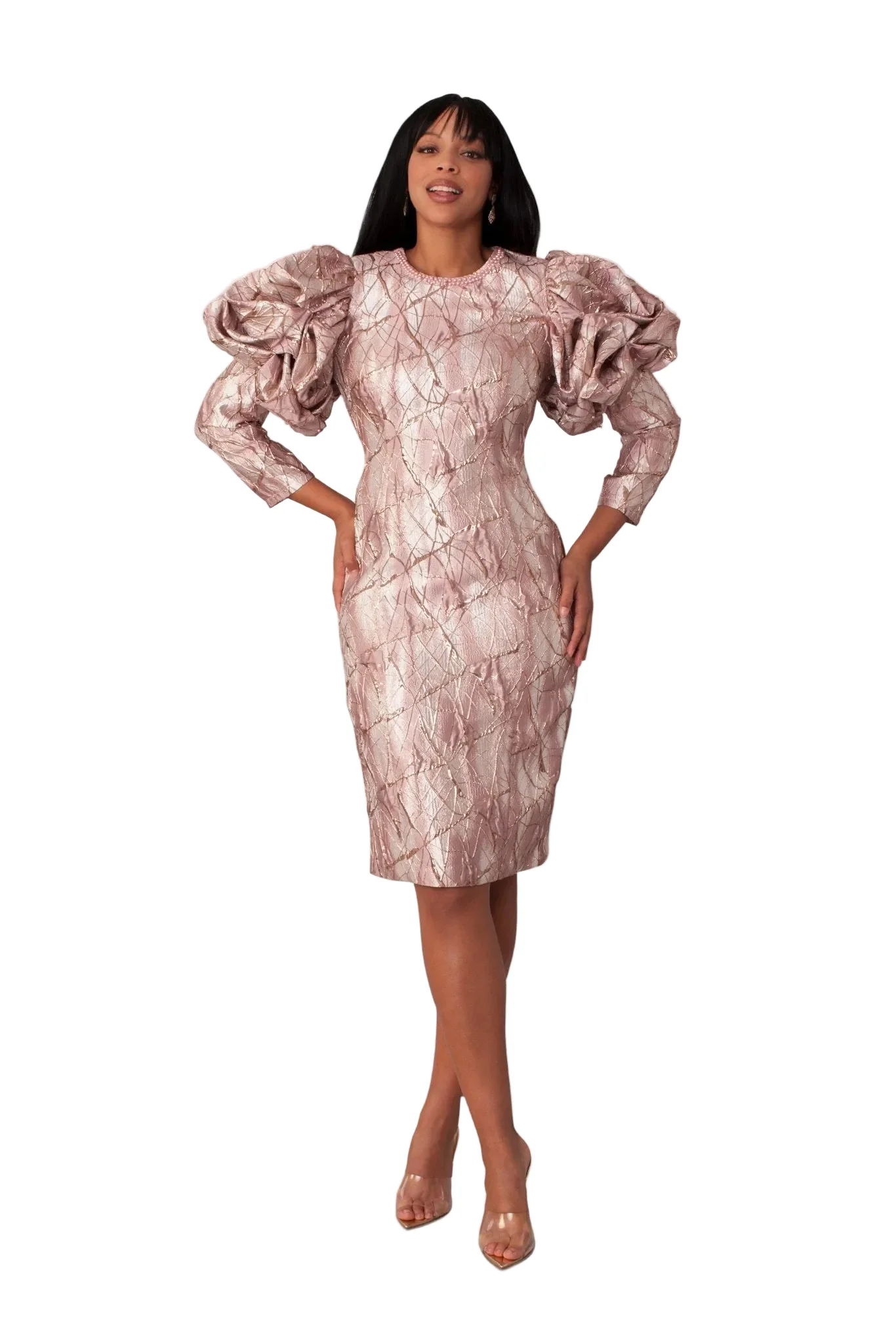 Brocade ’n Texture Dress by EY Boutique - Image 2