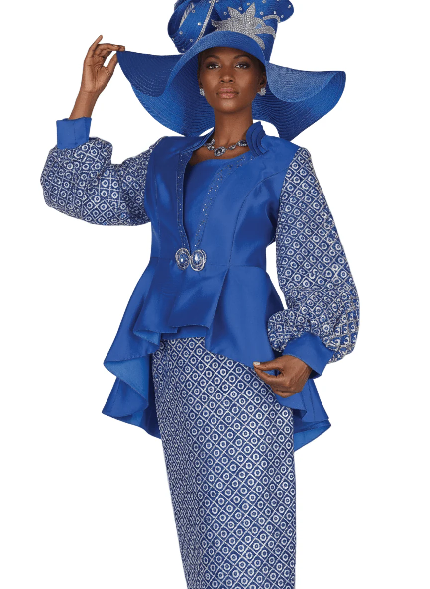 Champagne Italy 6202 Diamond Pattern Skirt Suit with Sparkle Trim Cami