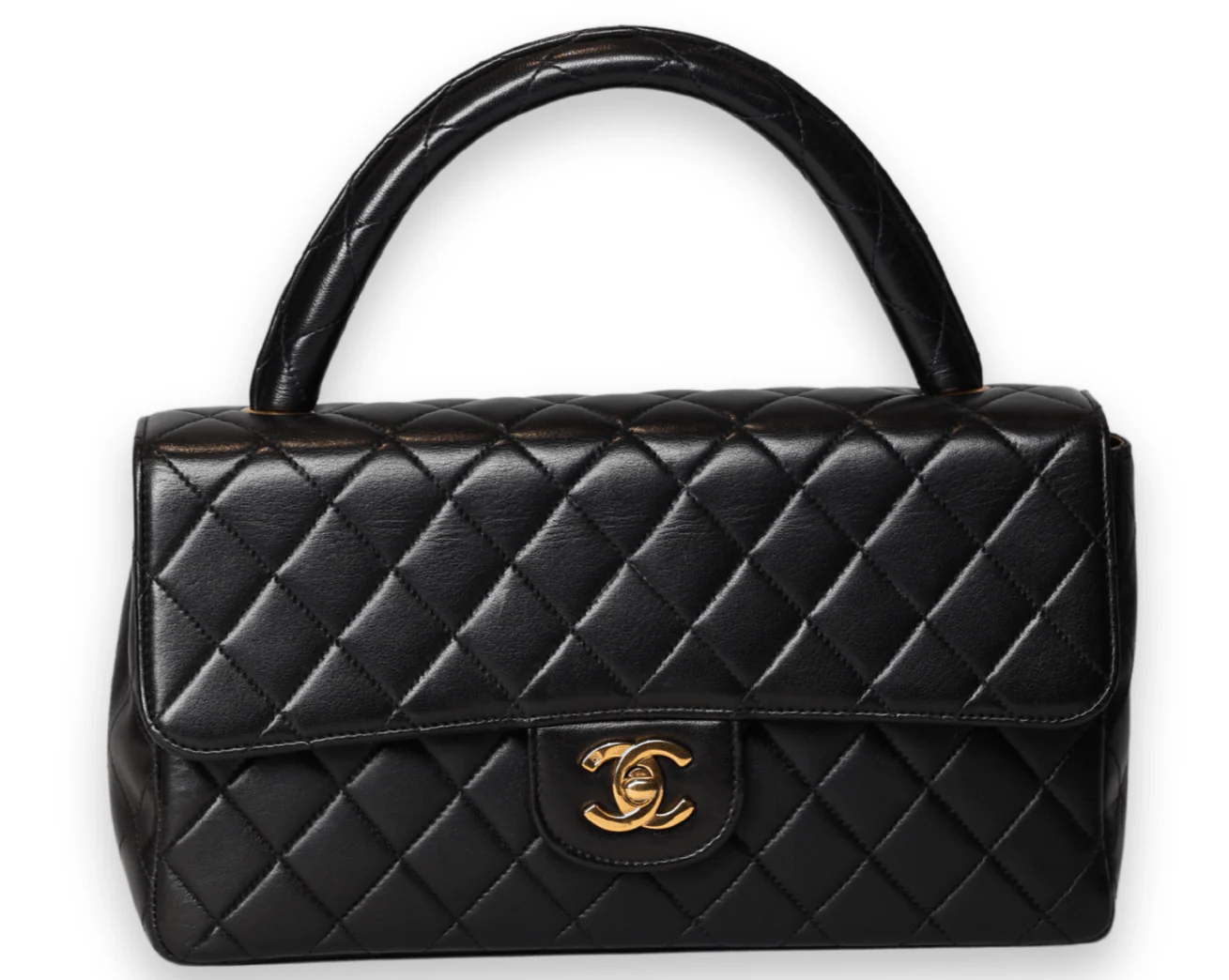 Chanel Vintage Twin Top Handbag in Lambskin