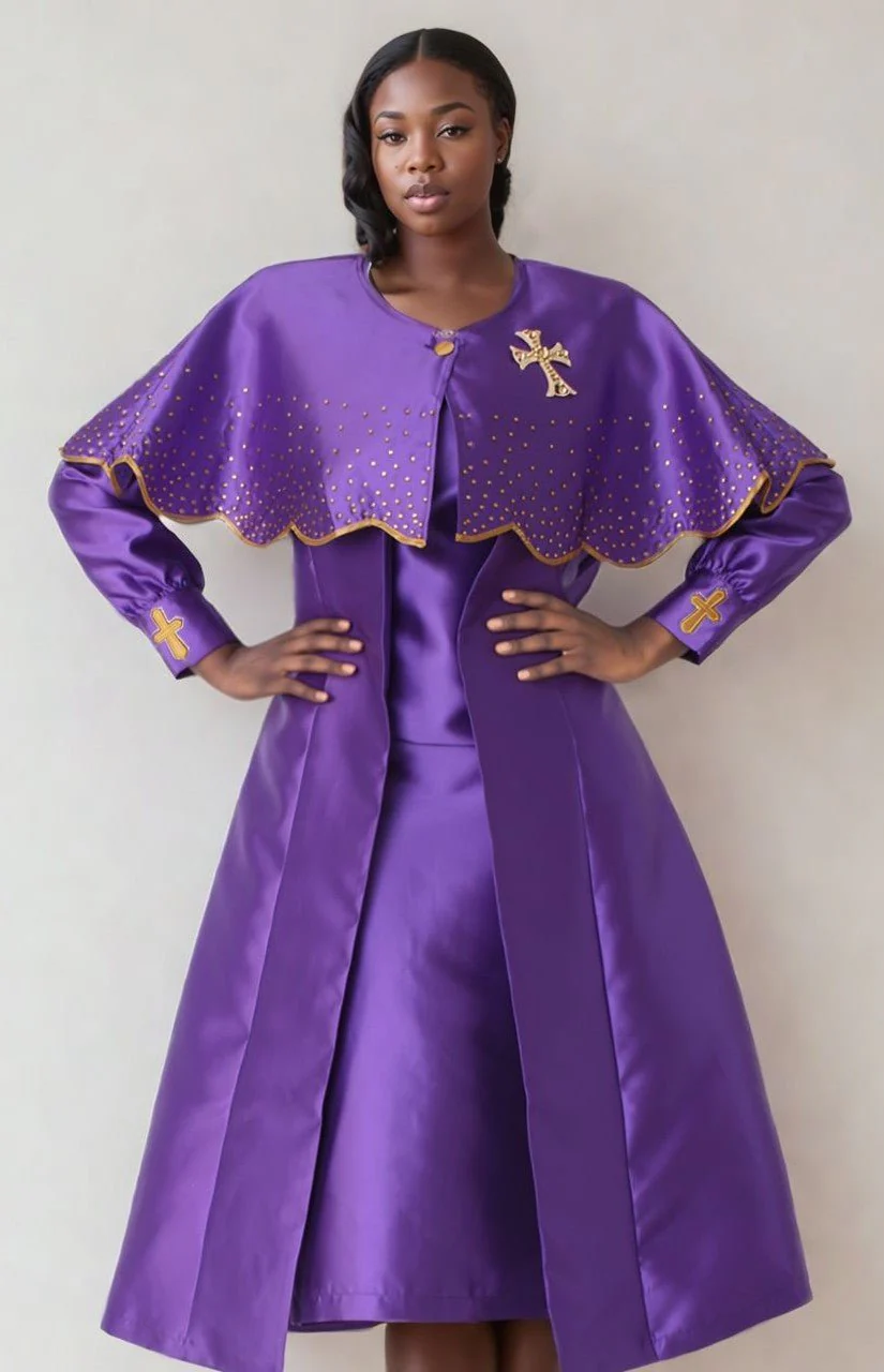 3-Piece Church Robe with Detachable Cape – 4866 - Image 4