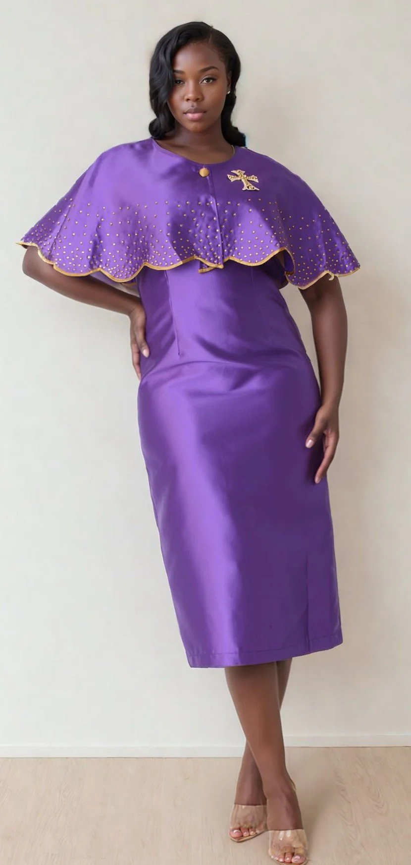 3-Piece Church Robe with Detachable Cape – 4866 - Image 5