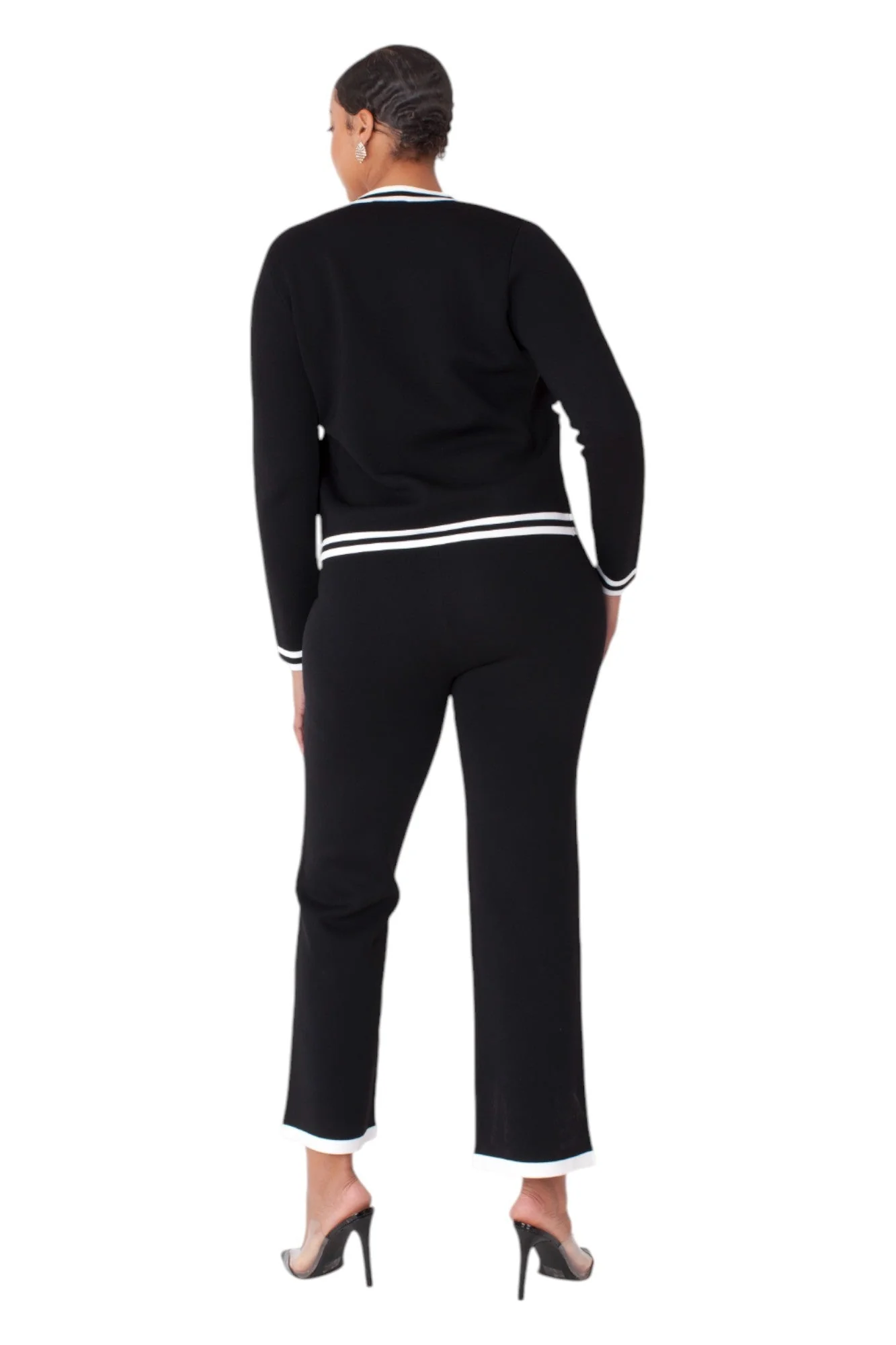 Contrast Trim Knit Three Piece Set - 51008 - Image 2