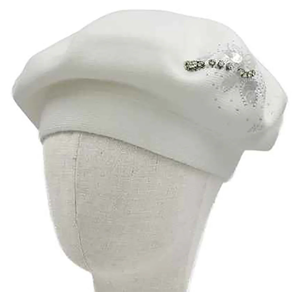 Decorative Sequin Rhinestone Embellished Winter Beret Hat - Image 17