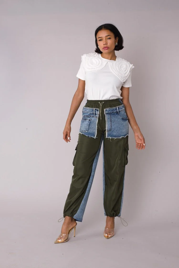 Denim Hybrid Cargo Joggers - 82656 - Image 2