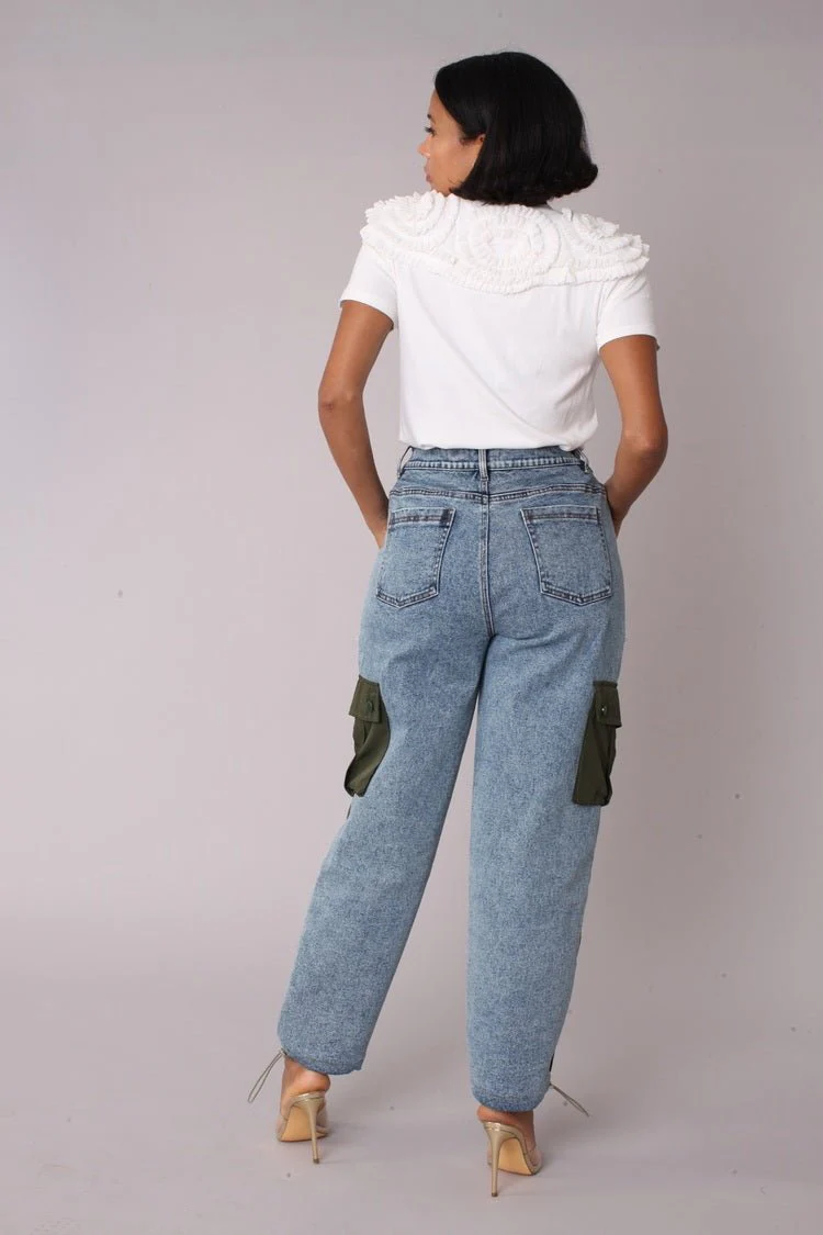 Denim Hybrid Cargo Joggers - 82656 - Image 4