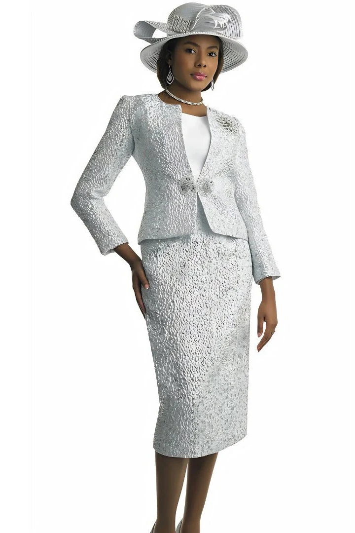 Designer Metallic Brocade Two-Piece Set by Lily & Taylor - Image 2