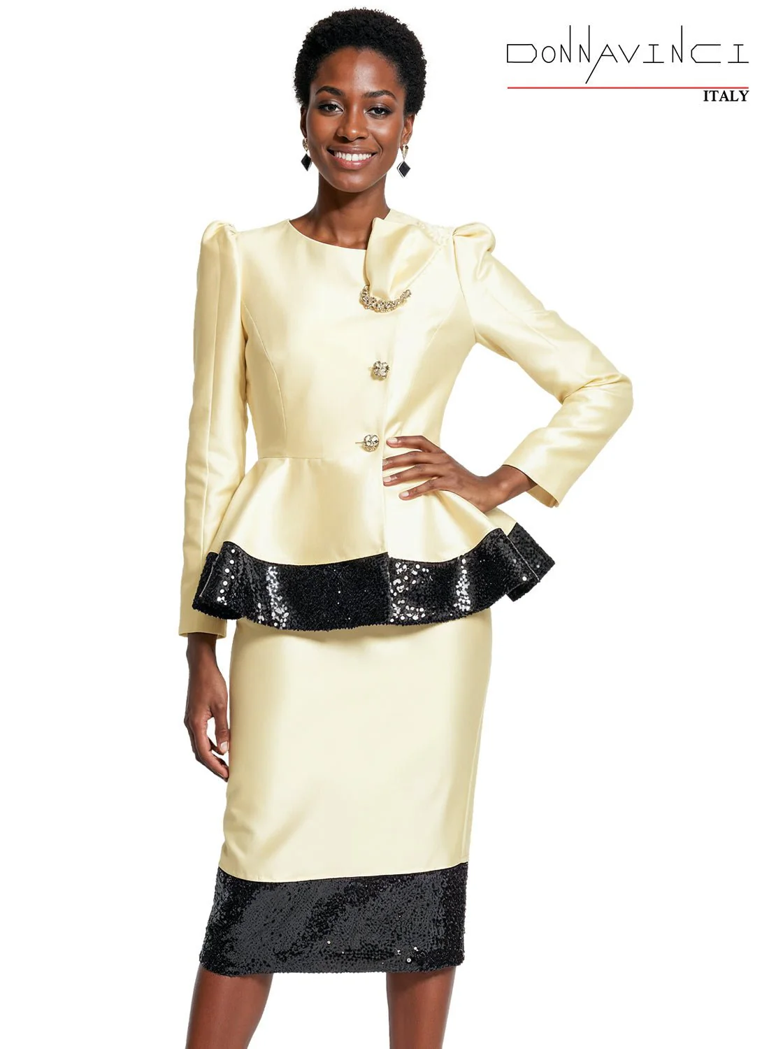 Donna Vinci, Style 12252 - 2pc. Jacket & Skirt Set - Image 3