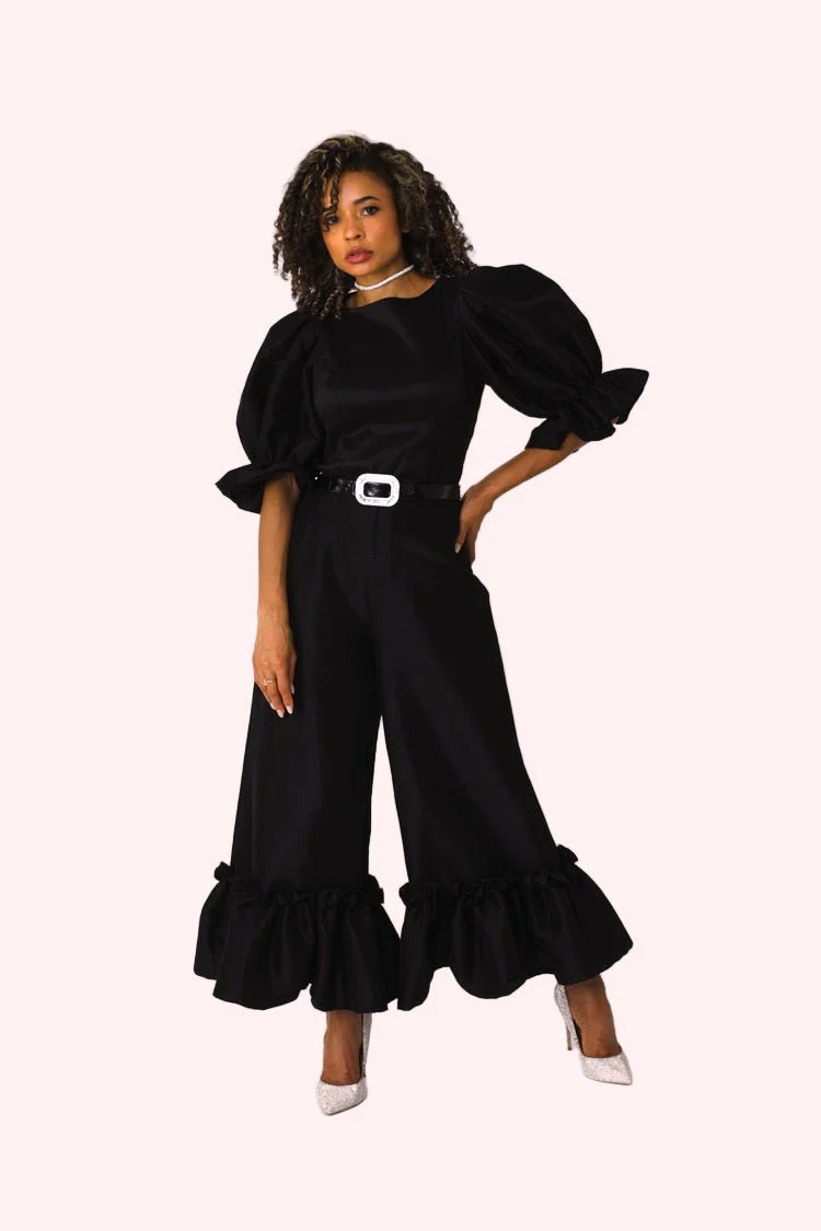 Dramatic Ruffle Hem Wide Leg Pants - 82170 - Image 6