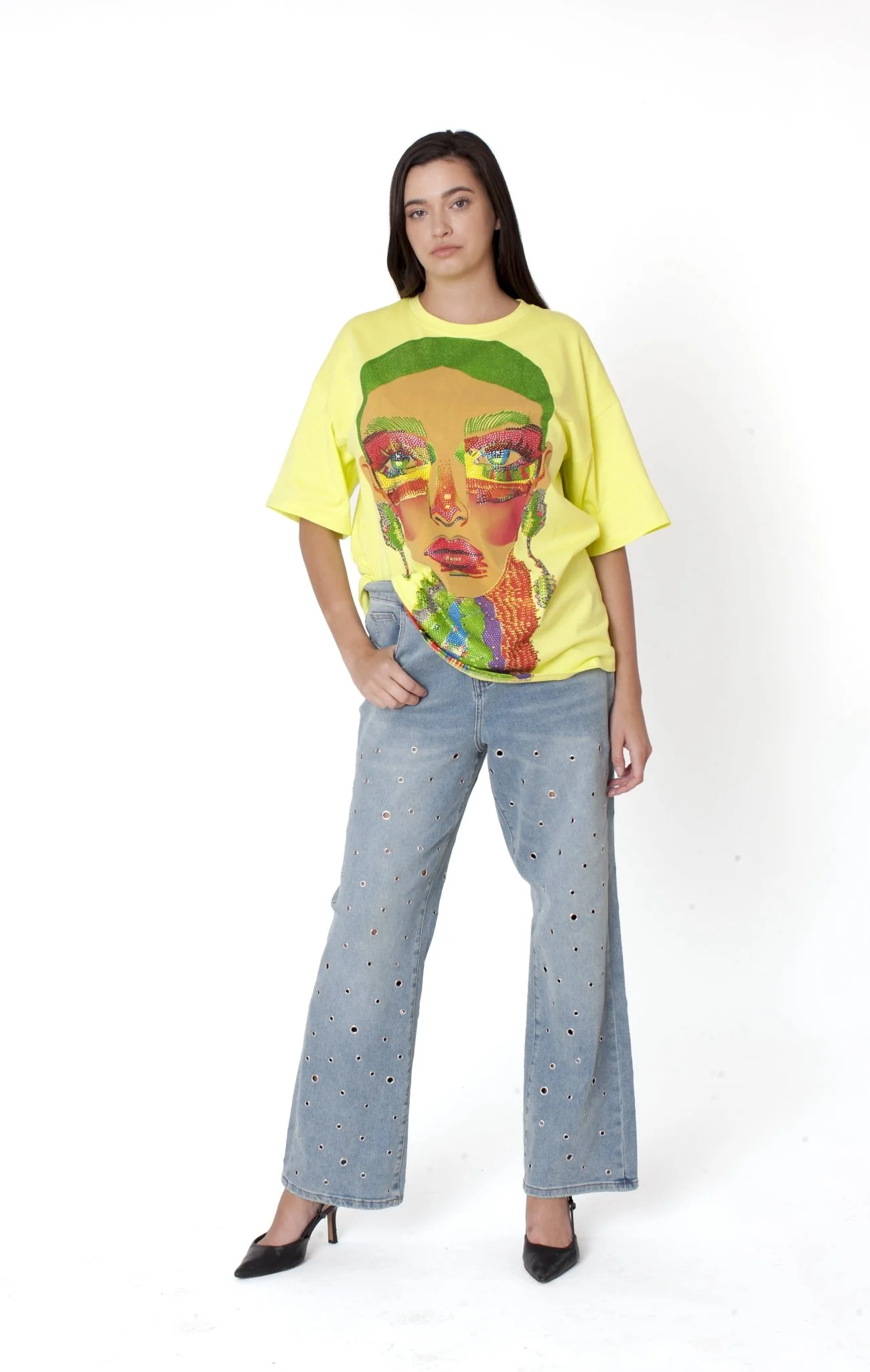 Electric Portrait Rhinestone Tee - 83064 - Image 15