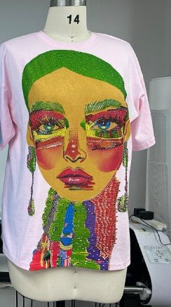 Electric Portrait Rhinestone Tee - 83064 - Image 3