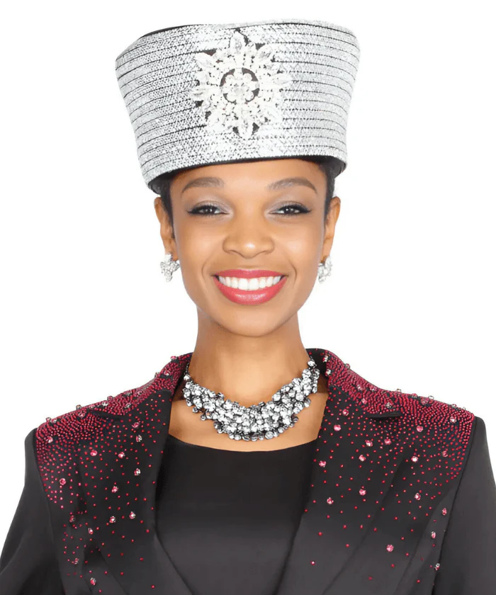Elegant Black Women's Church Hat Chic Design by Champagne Italy