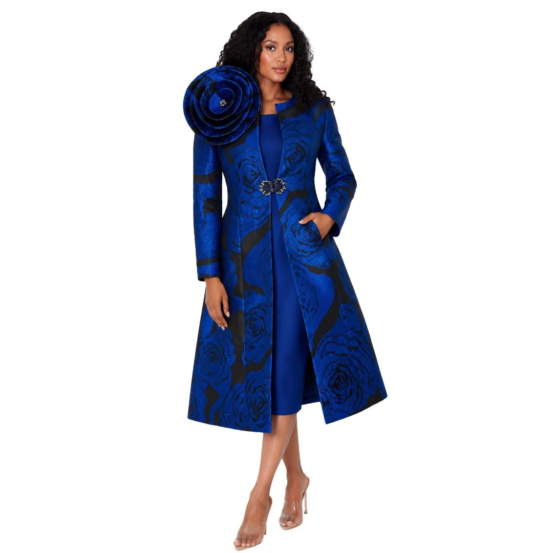Elegant Brocade Dress with Matching Jackets - 4859 - Image 5