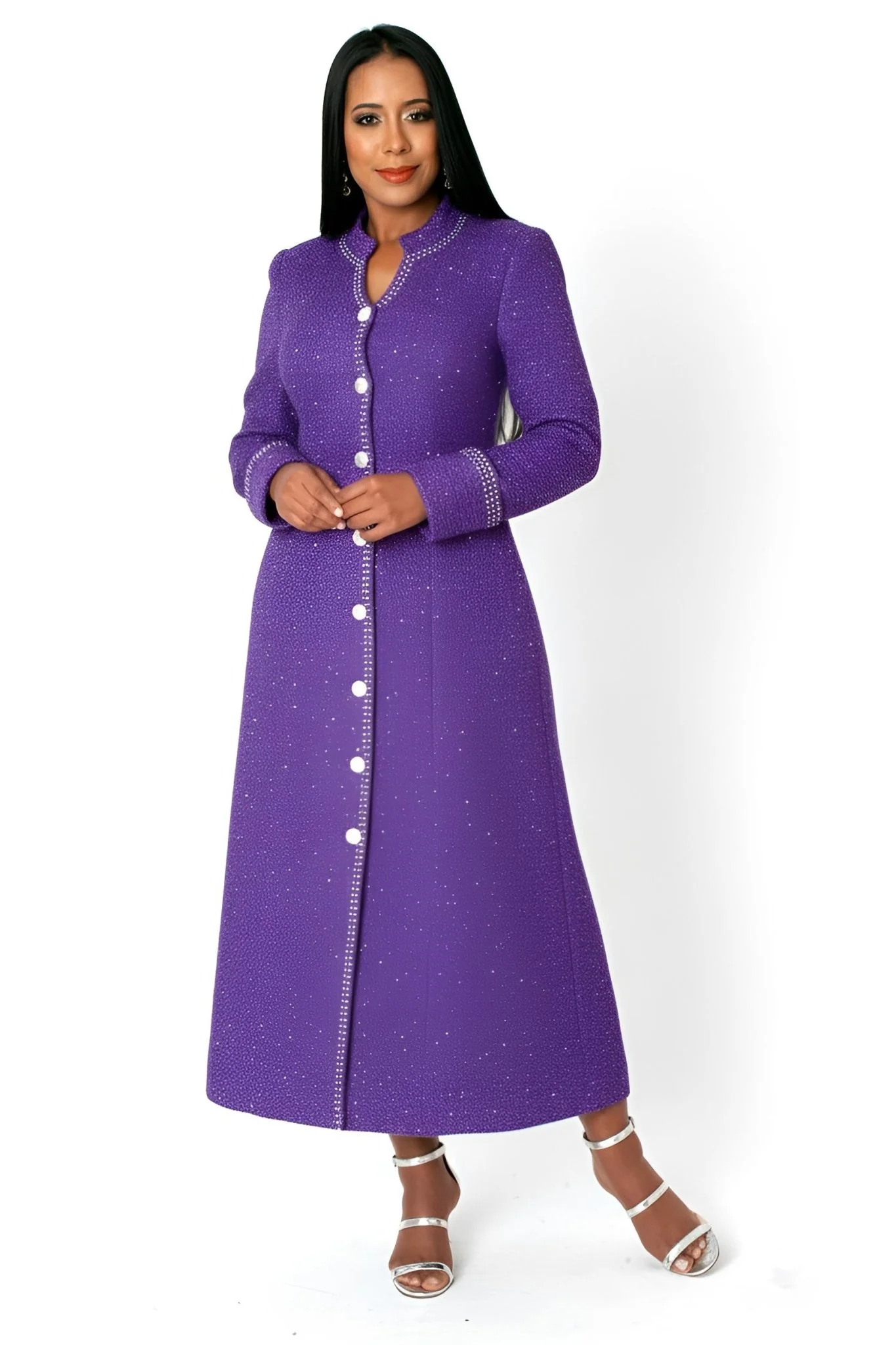 Elegant Charm Tweed Church Robe - 41032