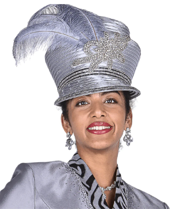 Elegant Elite Champagne H6156-SV Silver Women's Church Hat for Special Occasions