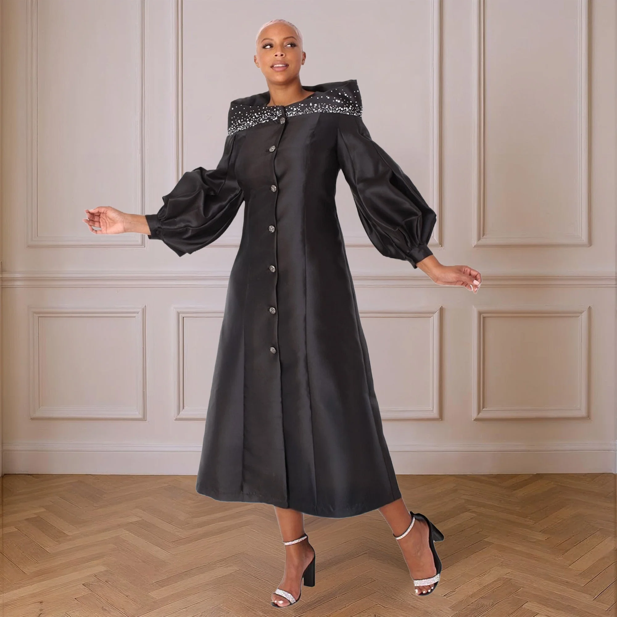 Elegant One-Piece Cassock Robe for Church Wear- 4801 - Image 2
