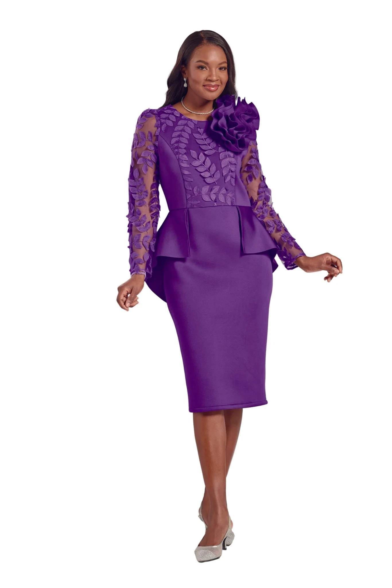 Elegant Outlines Cape Purple Dress by EY Boutique
