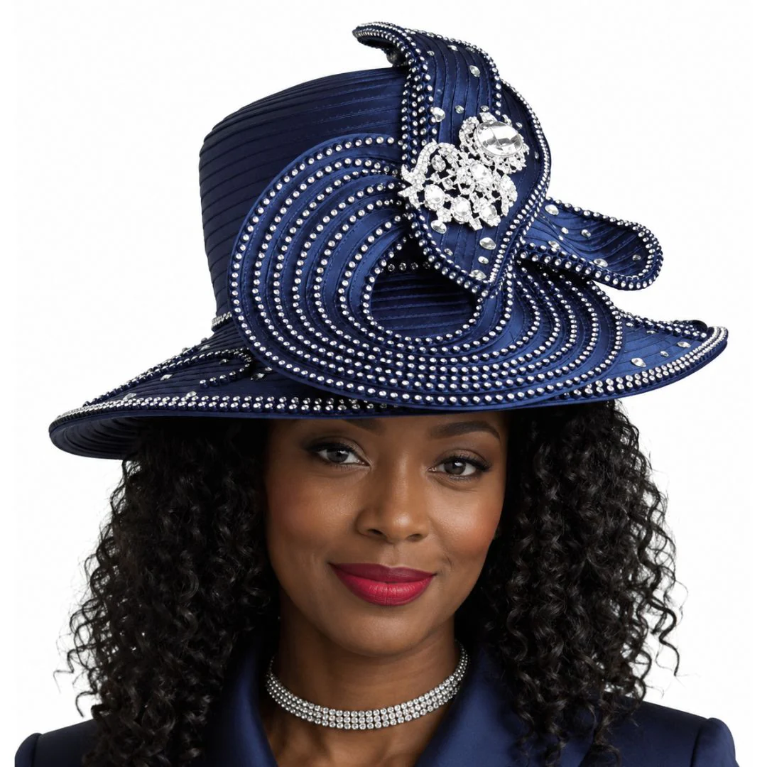 Elegant Rhinestone Church Hat by Lily & Taylor - Image 4