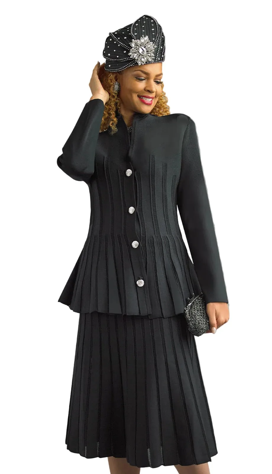 Elegant Ribbed Skirt Suit by Lily & Taylor