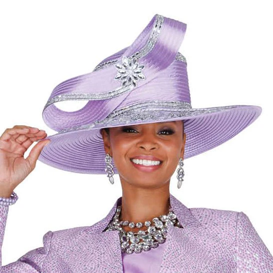 Elegant White Elite Champagne H6253 Church Hat with Wide Brim