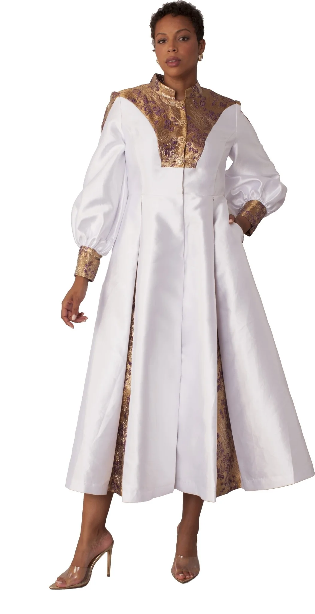 Elegant Women's Clergy Robe with Bishop Sleeves- 4851 - Image 3
