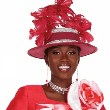 Elite Champagne H6169 Teal Feathered Church Hat for Women - Image 2