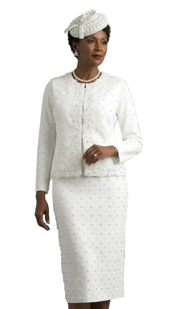 Embellished Knit Skirt Suit in Rose by Lily & Taylor - Image 2
