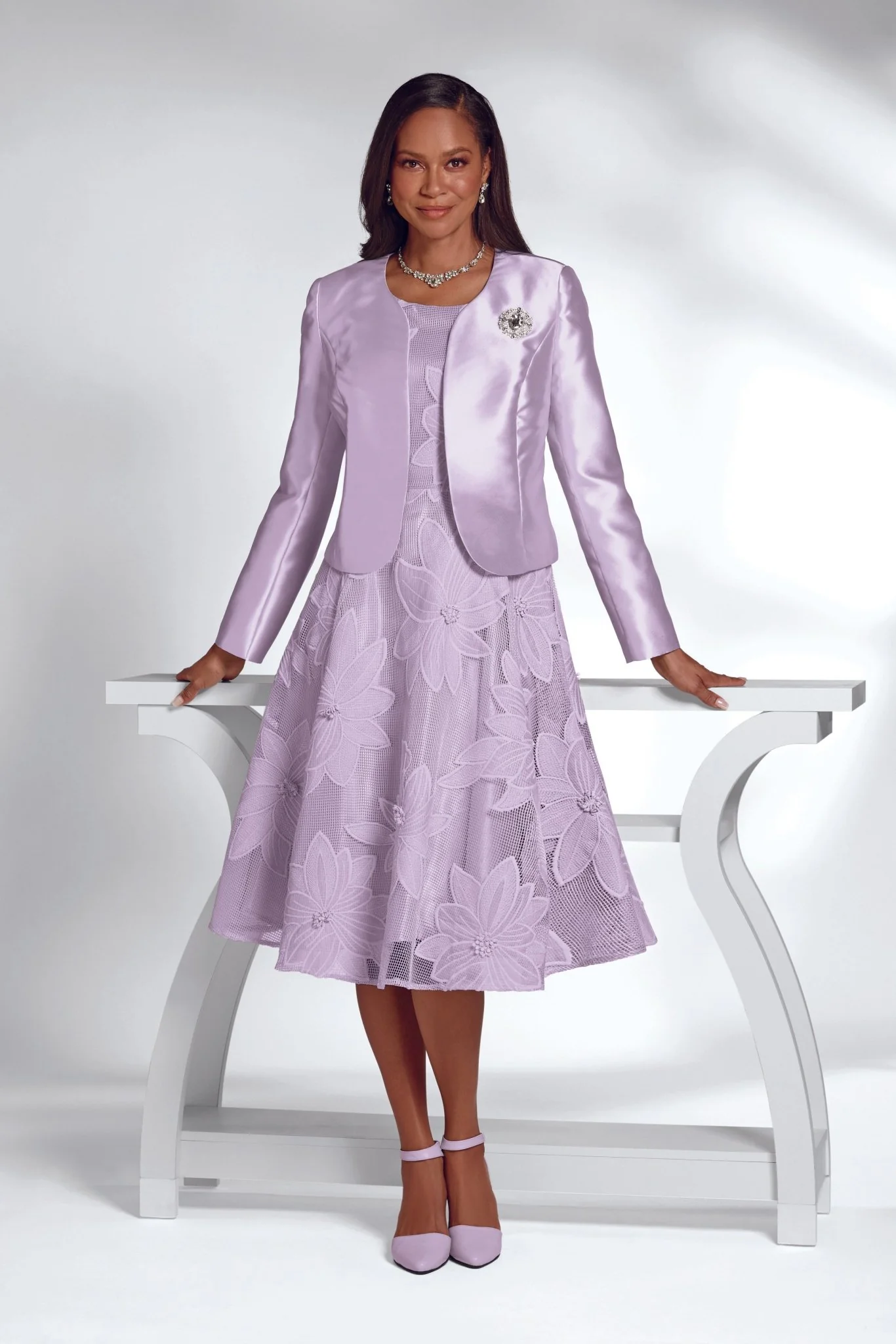 Embellished with Lace Jacket Dress by EY Boutique - Image 3