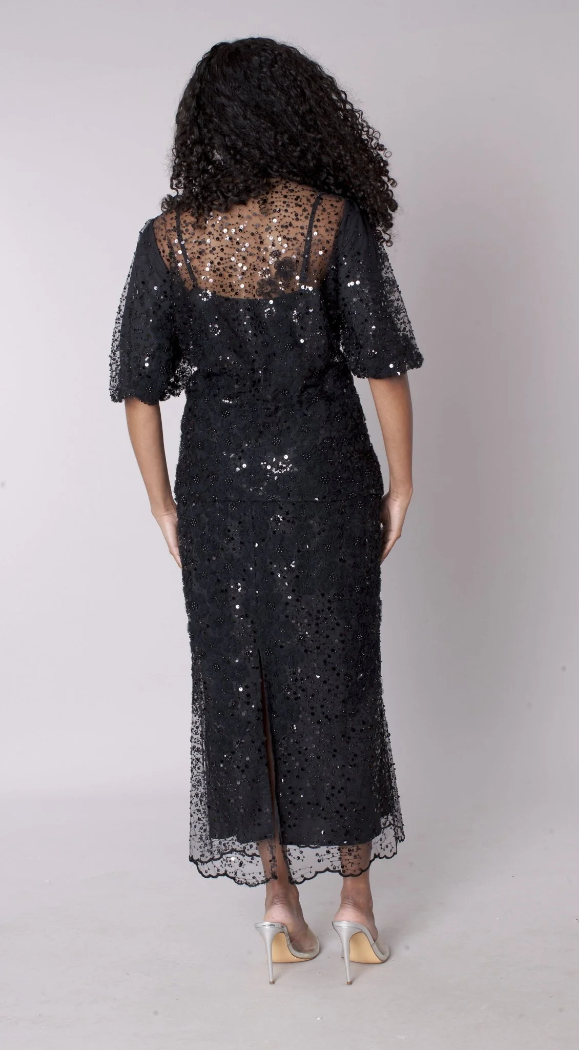 Embroidered Sequin Organza Skirt Set - 82904 - Image 4