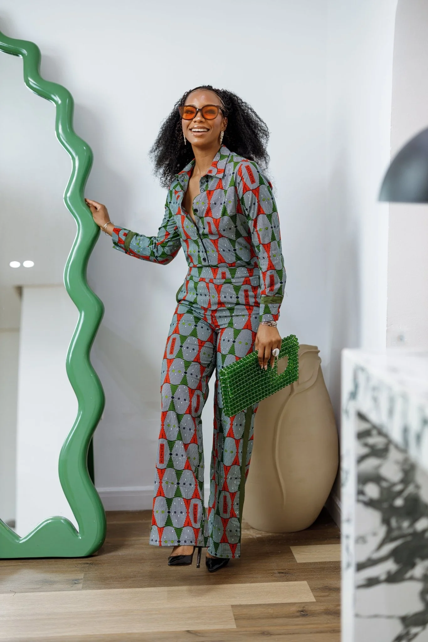 EVA AFRICAN PRINT STRAIGHT-LEG TWO PIECE SET [MULTICOLOR] - Image 2