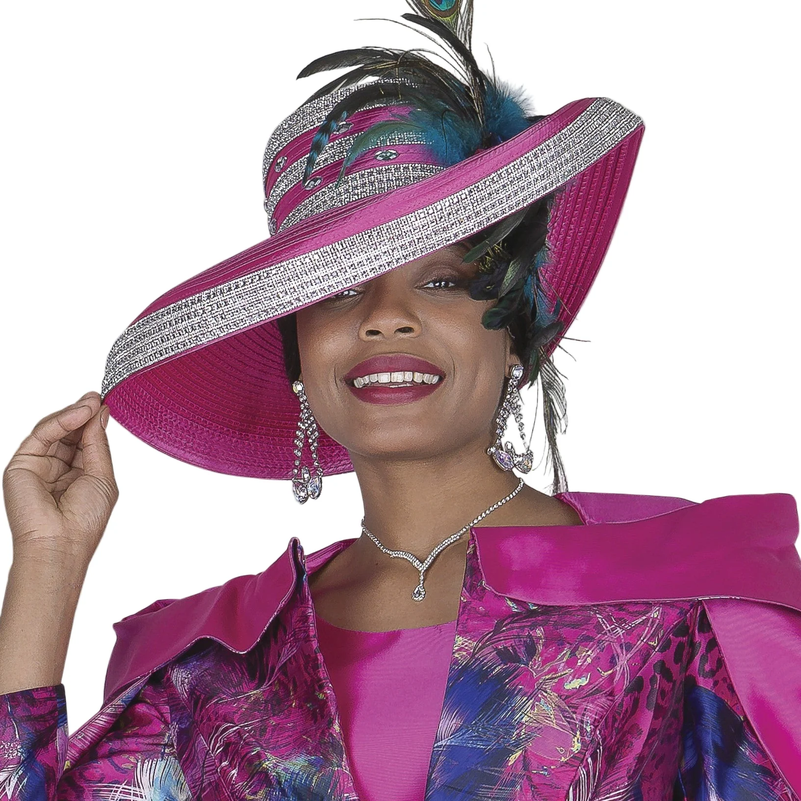 Exquisite Black Church Hat Stylish Elegant Floral Detail Champagne Italy H6112 - Image 2