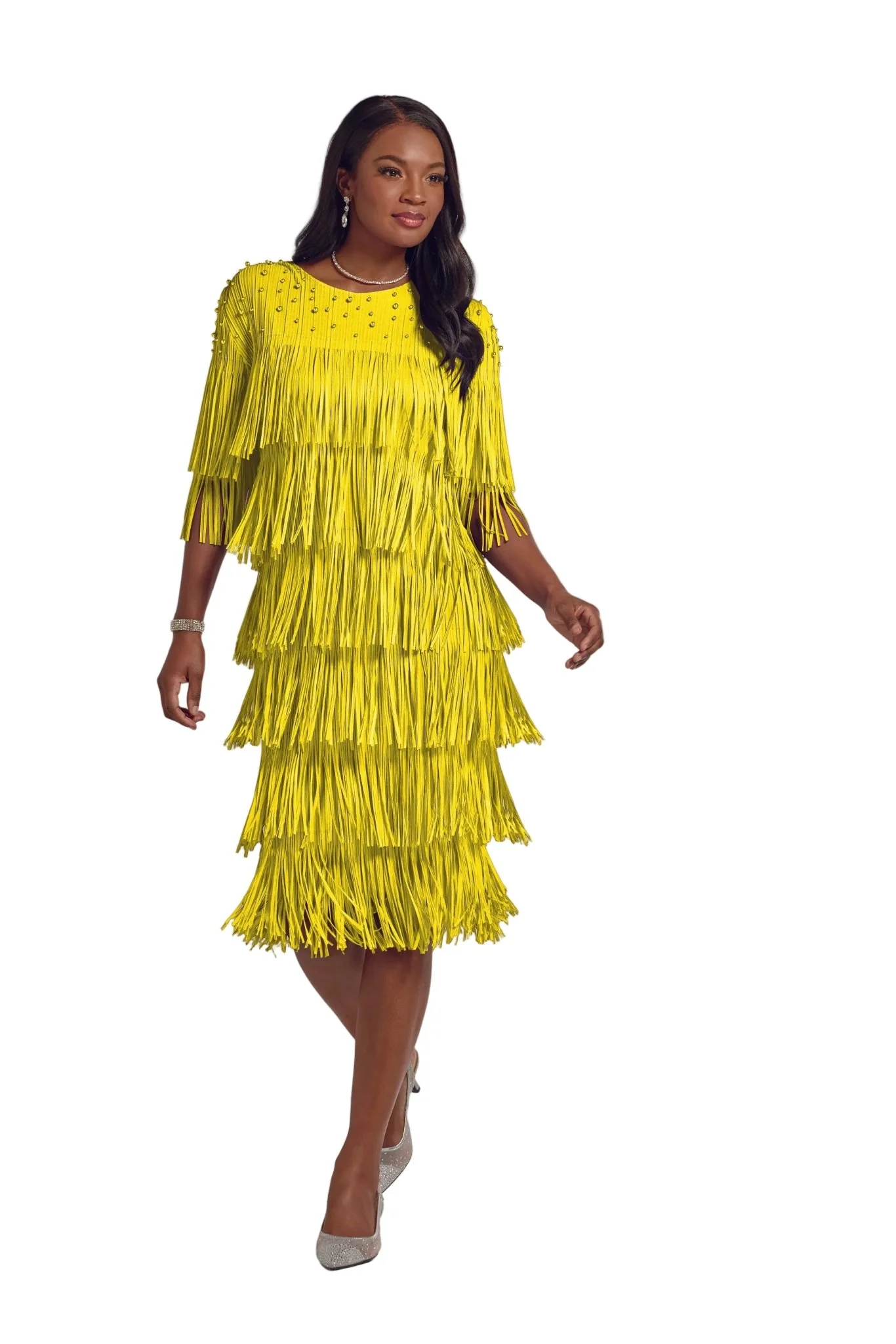 Flattery of Fringe Midi Dress by EY Boutique - Image 2