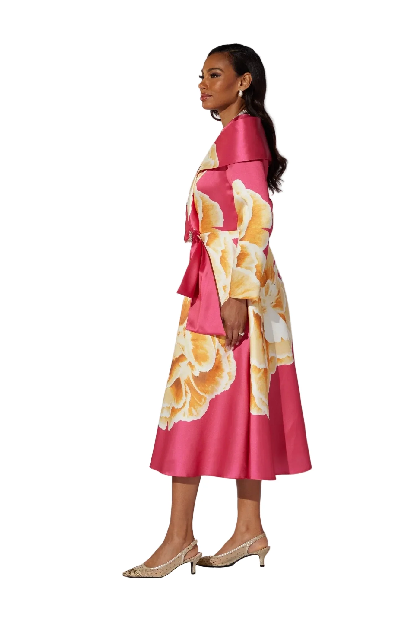 Floral Portrait Collar Midi Dress by EY Boutique - Image 5
