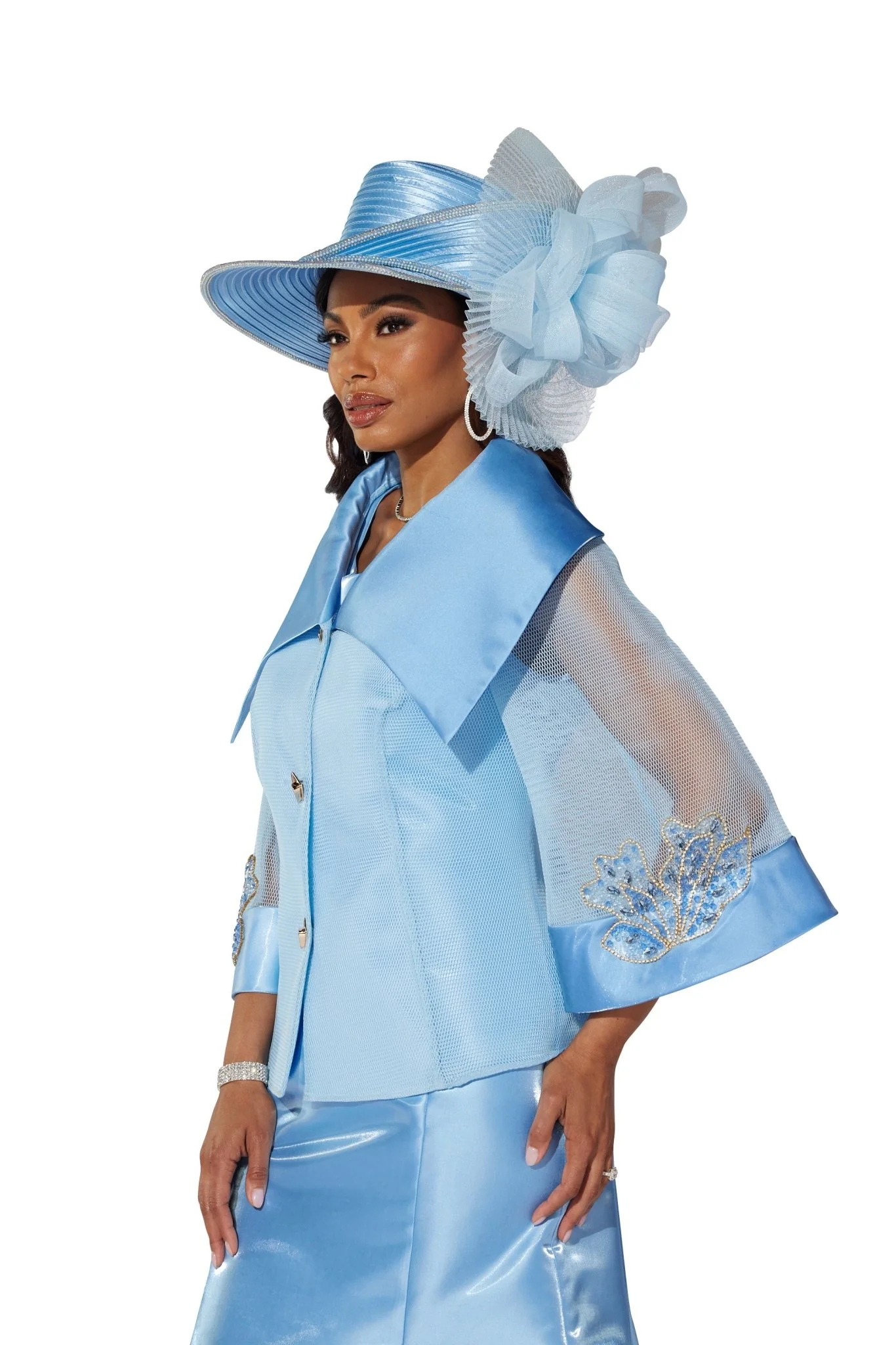 Jeweled Mesh Flounce Jacket Dress by EY Boutique - Image 3