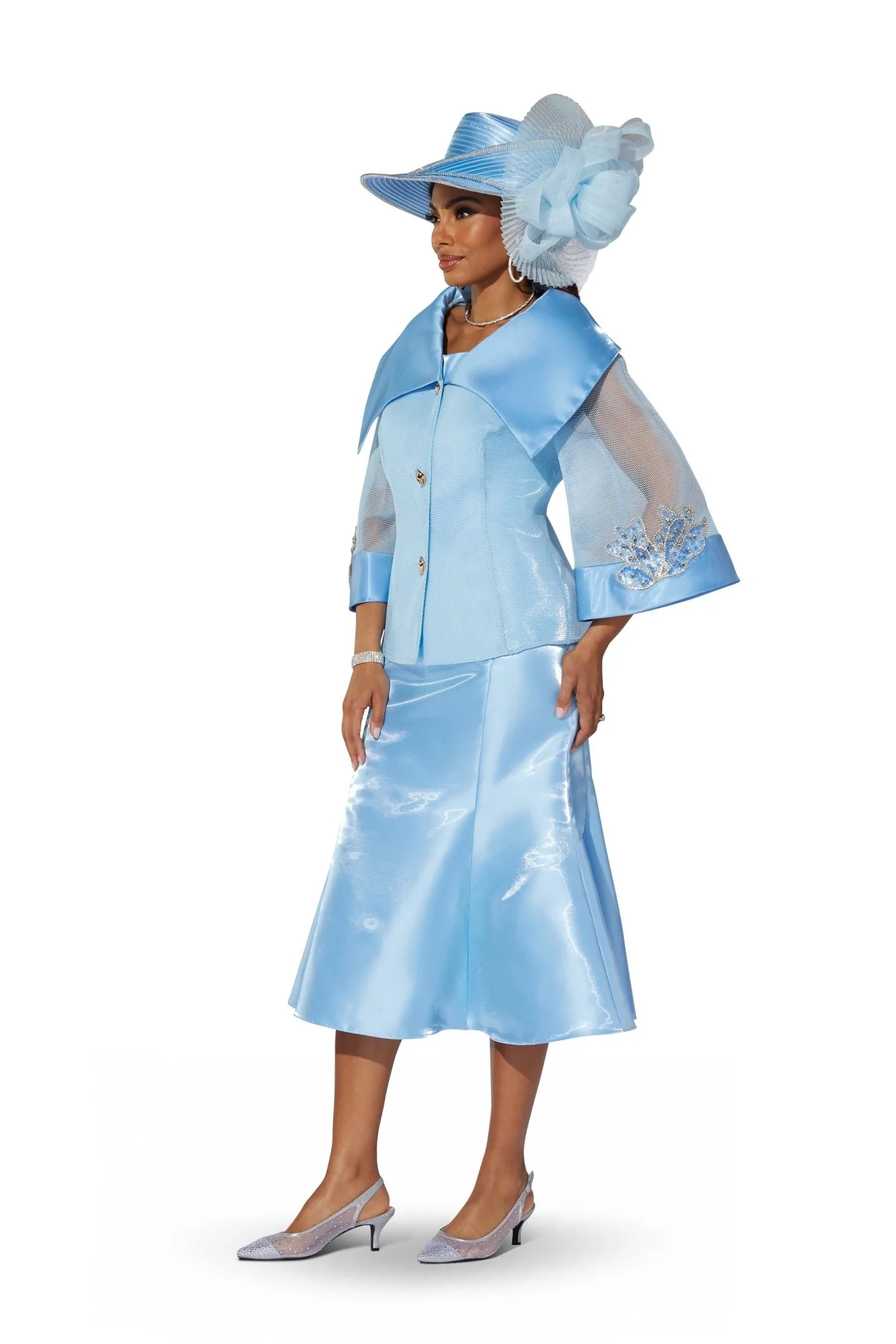 Jeweled Mesh Flounce Jacket Dress by EY Boutique - Image 4