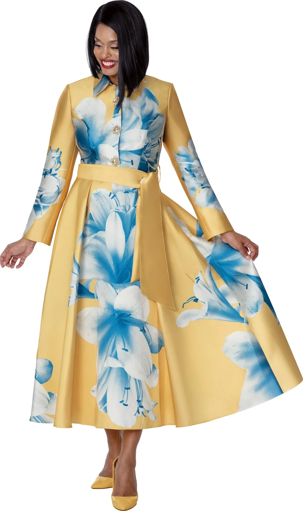 Orchard Tie-Waist Maxi Shirtdress by EY Boutique